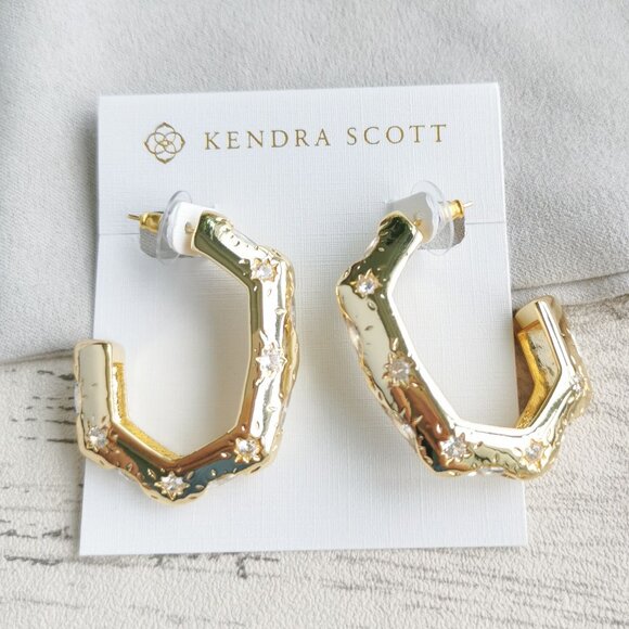 Kendra Scott Jewelry - Kendra Scott Gold White CZ Hoop Earrings - Holland